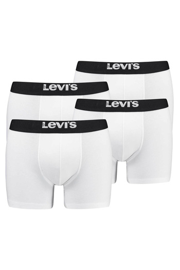 Levi's LEVI´S Herren Boxershorts, 4er Pack - Solid Basic Boxer Brief Organic, Logobund