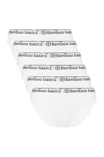 Bamboo Basics Damen Slips YARA, 6er Pack - Logo-Bund, atmungsaktiv, Single Jersey