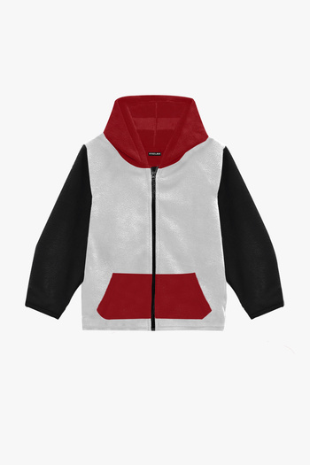 Vtklmn Vatkalimon Kids White Black Red Hooded Fleece Jacket with Pockets for Girls Boys