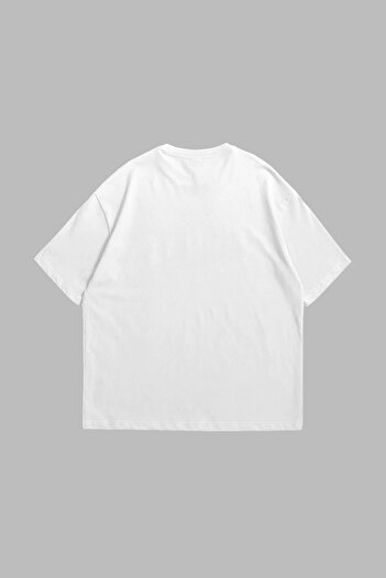 Sekizbiraltı Racing Motorsport Car Printed Oversize Unisex Λευκό μπλουζάκι