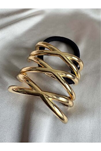 Pelin Aksesuar Gold Cross Rubber Buckle