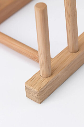 Binbirreyon Bamboo Plate Pot Lid Organizer Stand 24,7cm Rd156