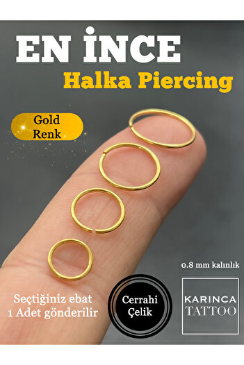 Karınca Piercing En İnce Halka Çelik Piercing Kulak Burun Piercing Hızma 316L Surgical Steel