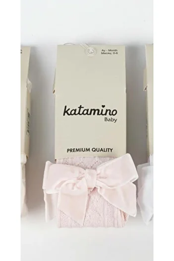 Katamino Baby Girl Pantyhose Argyle with Bow Accessories