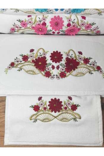 Peacock 3D Embroidered Towel with Mother and Daughter 2 Pieces
