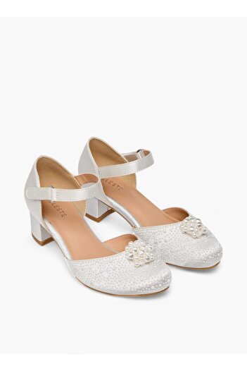 Celeste Celeste Girls' Embellished Block Heel Shoes with Hook and Loop Closure