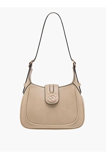 Celeste Logo Accent Shoulder Bag with Zip Closure - W 6 x H 15 x D 22.5 cm