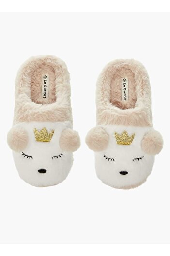 Le Confort Le Confort Bear Applique Slip-On Bedroom Mules