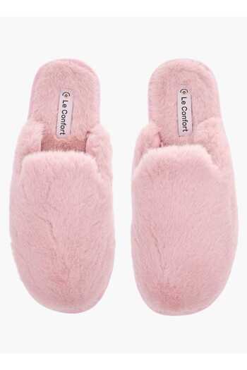Le Confort Le Confort Fur Textured Slip-On Bedroom Mules