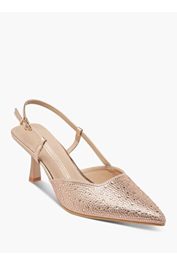 Flora Bella by Shoexpress Flora Bella Embellished Slingback Shoes with Flared Heels and Buckle Closure