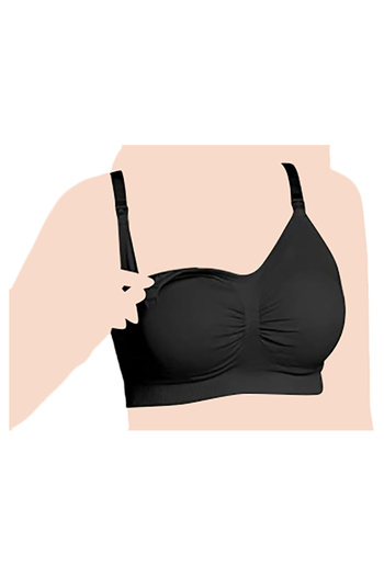 Blooming Blossom Seamless Wireless Nursing Bra - Black 42/95BC
