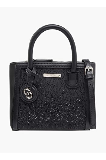 Celeste Embellished Tote Bag with Zip Closure and Detachable Strap - W 9.2 x H 15 x D 17 cm