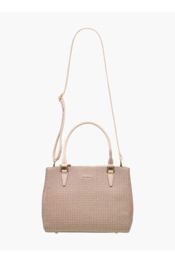 Flora Bella by Shoexpress Flora Bella Monogram Print Tote Bag with Detachable Strap and Zip Closure