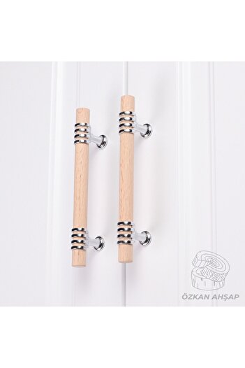 KOÇSAN Crom 192mm(19.2cm) Mâner din lemn Mobilier de bucătărie de lux Country Mâner sertar dulap