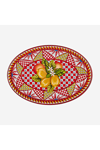 CHIARA ALESSI Portofino Red Melamine Service Plate 50 Cm