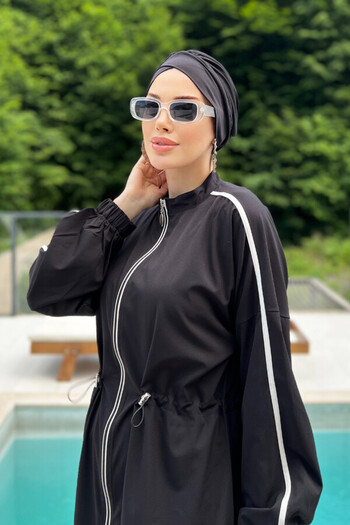 Remsa Mayo Hijab μαγιό - Αθλητικά, Lycra, Πλήρως καλυμμένα, Maddie 4581, Μαύρο