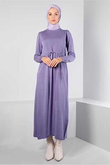 Alvina Gathered Waist Knitwear Dress 43196
