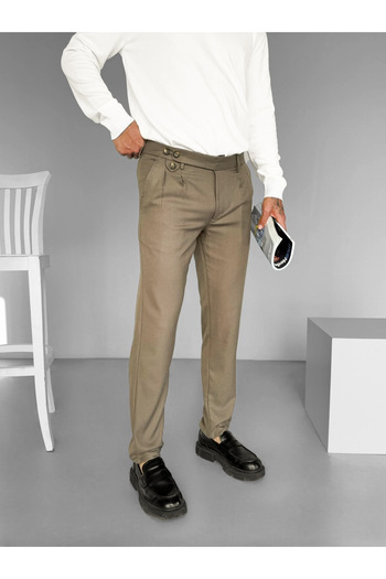 ablukaonline Mink Men's Trousers - Pleated Fabric