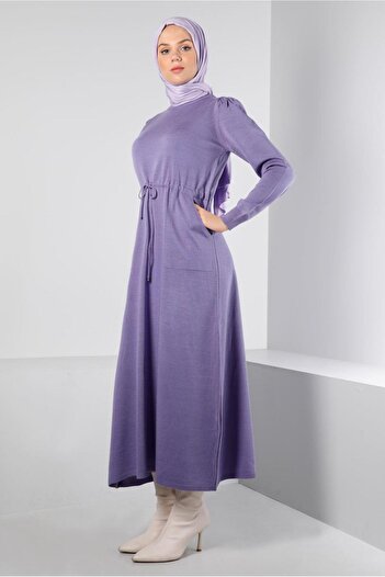 Alvina Gathered Waist Knitwear Dress 43196