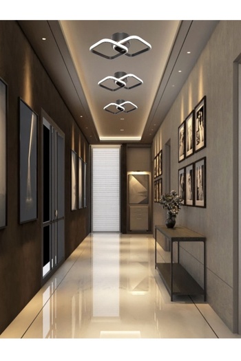 EYSHOP Modern Siyah İkili Kare Tek Renk (Beyaz/Sarı/Günışığı) LED Avize
