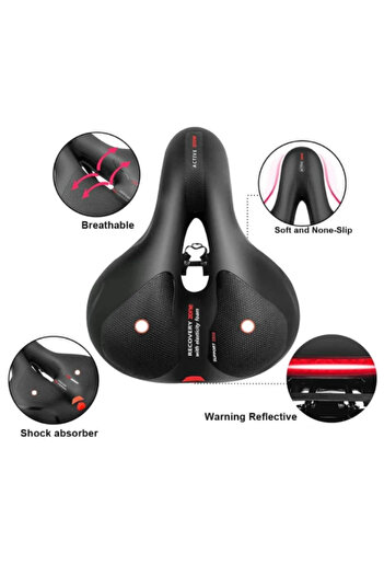Asroya Bicycle Wide Comfortable Soft Spring Saddle Seat Bicycle Seat Saddle Spare Parts Accessories 26x21