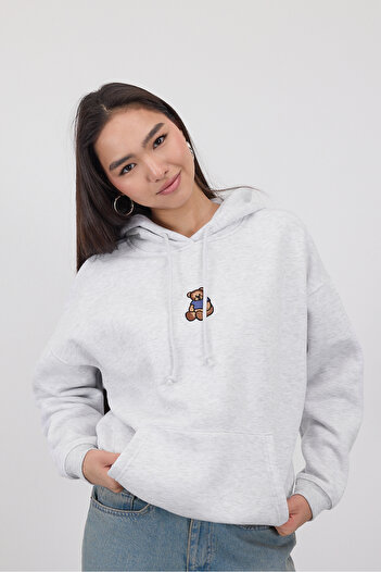 Addax Teddy Bear Embroidered Raised Sweatshirt - S10359-Dk5