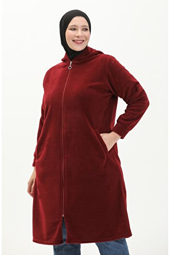 Kardelen Butik Ümraniye Hooded Fleece Cardigan - Araboy Zippered
