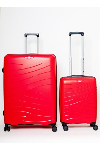 Skybags Set of 2 Polypropylene Maxx Luggage Trolley | 55/79, Red