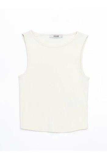 LC Waikiki Xside Crew Neck Textured Women's Crop