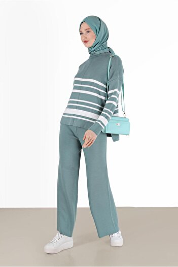 Alvina STRIP DETAILED KNITWEAR DOUBLE SET 42486