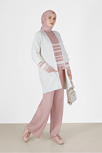 Alvina STRIP DETAILED KNITWEAR DOUBLE SET 42486