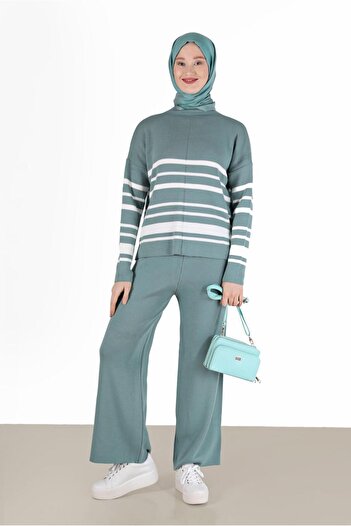 Alvina STRIP DETAILED KNITWEAR DOUBLE SET 42486