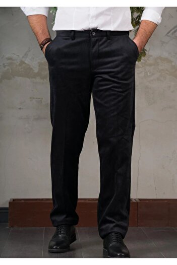 Rewoly Black Velvet Men's Classic Trousers