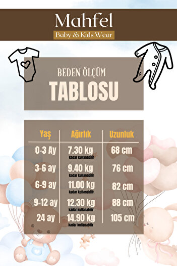 MAHFEL Organik Baskısız Kısa Kollu Bebek Body Zıbın