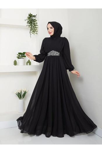 SERRA MODA Tesetture Pleated Evening Dress and Shals Set