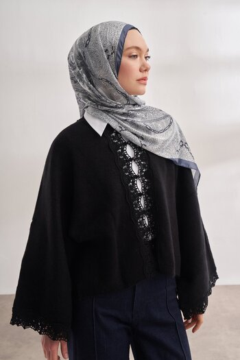 ARMANDA Imported Voile Shawl with Smoked Catena Pattern