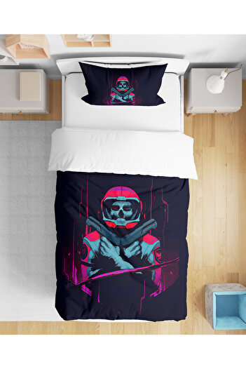 LEVA Retro Astronaut 3D Digital Printed Single Duvet Cover Set Without Sheets