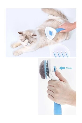 Family Bed Dream Plus Grey Automatic Keyed Pet Brush - Χτένισμα συλλογής τρίχας για σκύλους γάτες