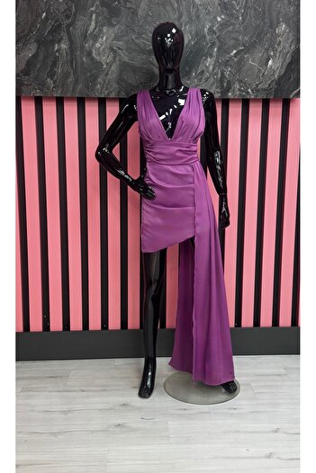 MODA MATMAZEL Derin Göğüs Dekolteli Mini Elbise