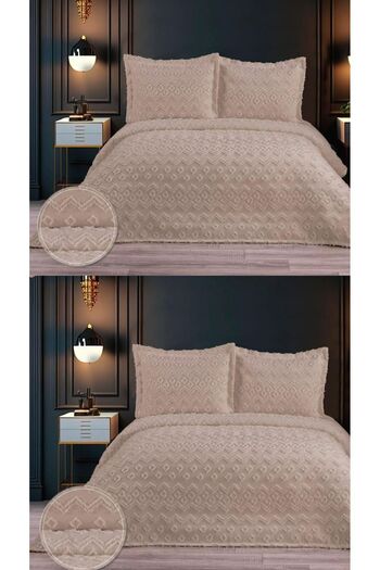bursa çeyiz Nordic Bedspread Fenomen Daisy Pique Set Beige