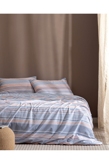 Madame Coco Set cuvertură de pilota Favor King Size Blue Ranforce imprimat 100% bumbac