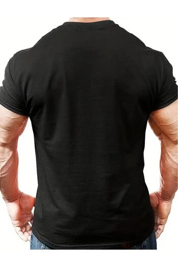 caddekombin Bl Baskılı Pamuk Penye Yuvarlak Yaka Siyah T-shirt