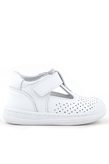 Rakerplus Shaun Genuine Leather White Leather Velcro Anatomical Baby Sandals