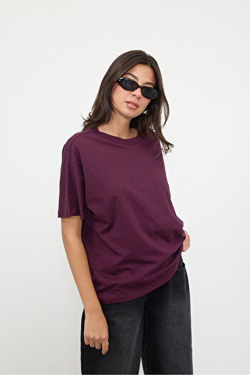 Addax Oversize ShorT Sleeve Basic T-shirt - P0730-J6J7Y4