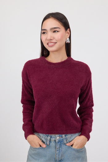 Addax Crew Neck Soft Textured Knitwear Sweater K3372-C2
