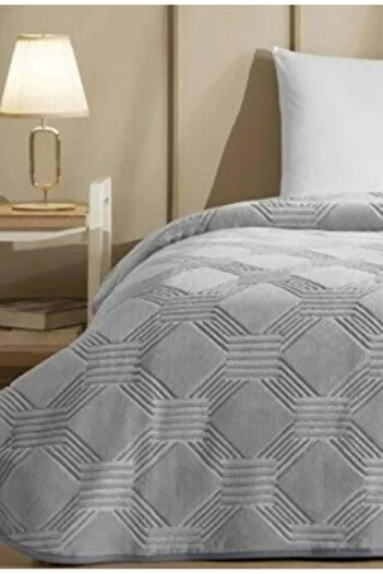 Özdilek Trendy Art Deco Double Blanket (220X240)-Dark Gray
