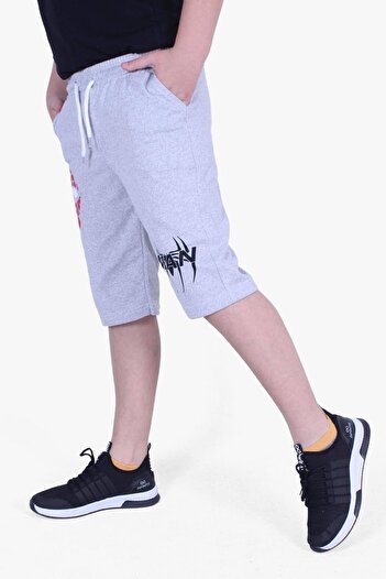 FYK KİDS Text Printed High Waist Pocket Boy's Capri
