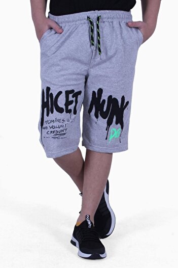 FYK KİDS Hıcet Text Printed Boy's Capri with Pocket Detail