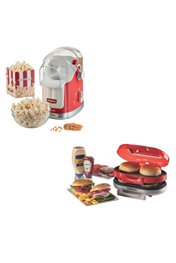 ARIETE Party Time Popcorn Mısır Patlatma Hamburger Makinesi 2'li Özel Set