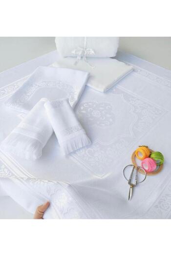 AYHANHOME 4-Piece Etamine Cross Stitch Set - Embroidered Board, Bundle, Hand Face and Kitchen Towel